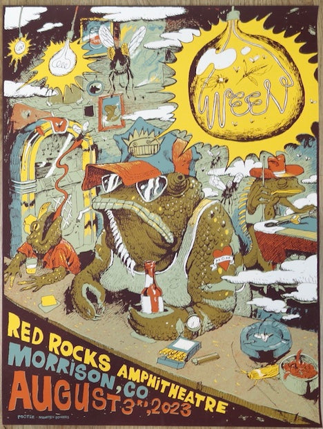 2023 Ween - Red Rocks Silkscreen Concert Poster by Maarten Donders