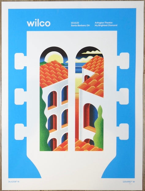 2023 Wilco - Santa Barbara Silkscreen Concert Poster by Jose Garcia