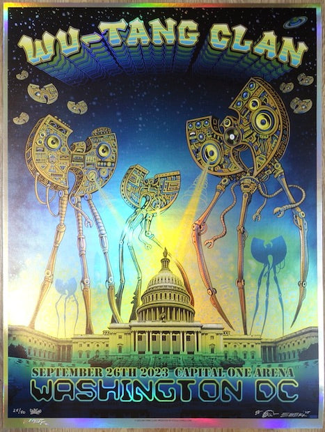 2023 Wu-Tang Clan - Washington DC Foil Variant Concert Poster by Emek