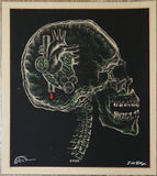 2006 X-ray Skull - Large Kraft Variant Silkscreen Handbill by Emek