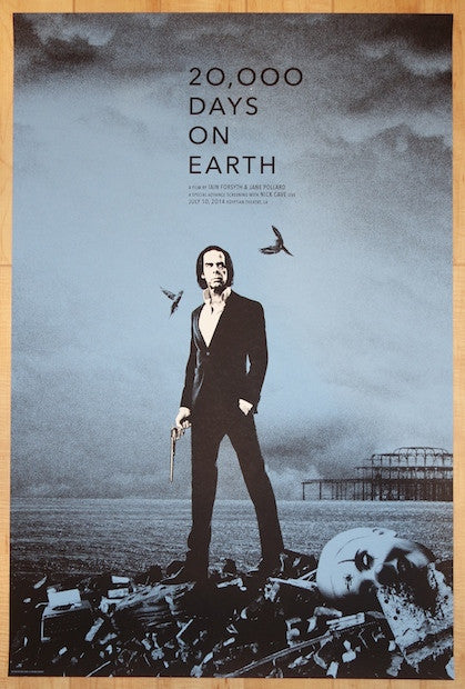 2014 "20,000 Days on Earth" - Nick Cave Los Angeles Movie Poster by Rob Jones