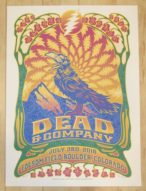 2016 Dead & Company - Boulder II Silkscreen Concert Poster by Dave Hunter