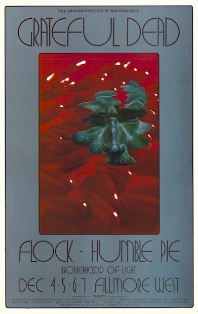 1969 Grateful Dead / Humble Pie - Fillmore West Concert Poster by David Singer RP-2