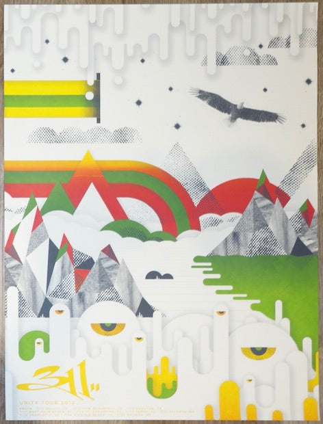 2012 311 - South Tour Silkscreen Concert Poster by Silent Giants