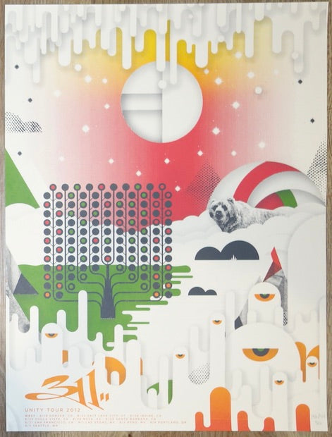 2012 311 - West Coast Tour Silkscreen Concert Poster by Silent Giants