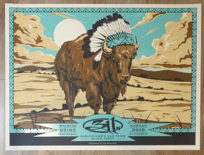 2016 311 - Wichita Silkscreen Concert Poster by Ian Williams