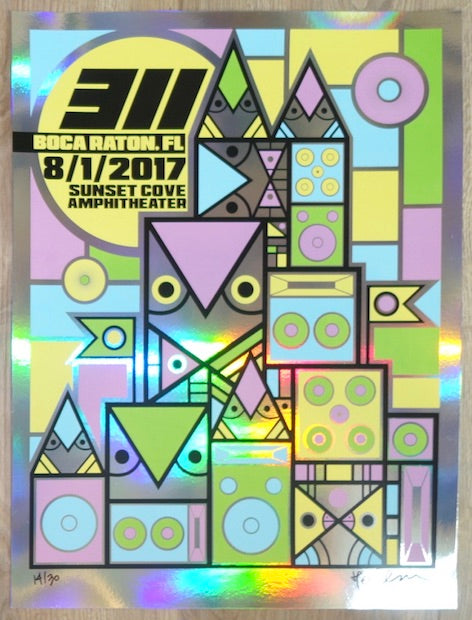2017 311 - Boca Raton Foil Variant Concert Poster by Don Pendleton
