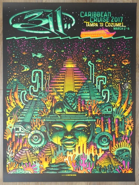 2017 311 - Caribbean Cruise Silkscreen Concert Poster by Munk One