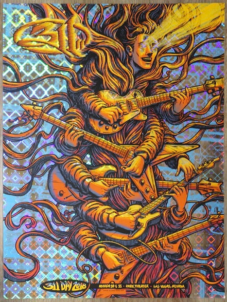 2018 311 - Las Vegas Foil Variant Concert Poster by James Flames