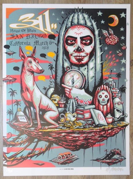 2018 311 - San Diego II Blue Variant Silkscreen Concert Poster by Munk One