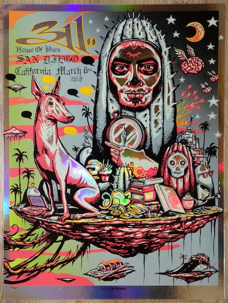 2018 311 - San Diego II Foil Variant Silkscreen Concert Poster by Munk One