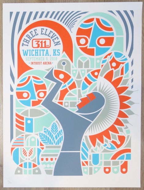 2018 311 - Wichita Silkscreen Concert Poster by Don Pendleton