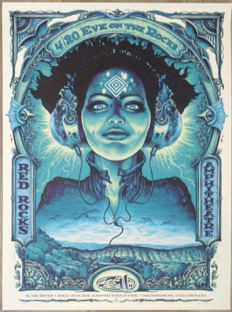 2019 311 - Red Rocks Cool Variant Silkscreen Concert Poster by N.C. Winters