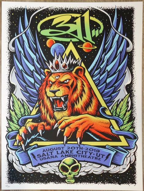 2019 311 - Salt Lake City Silkscreen Concert Poster by Brandon Heart