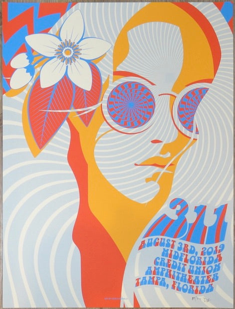 2019 311 - Tampa Silkscreen Concert Poster by Derek Hatfield