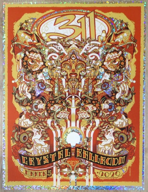 2020 311 - Portland Crackle Foil Variant Concert Poster by Guy Burwell