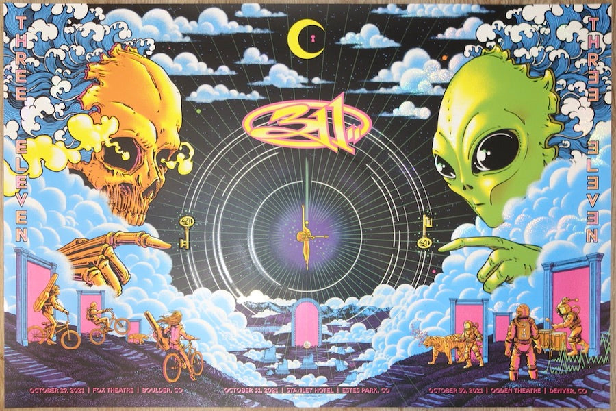 2021 311 - Colorado Run Uncut Snow Globe Foil Variant Concert Poster by James Flames