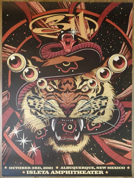 2021 311 - Albuquerque Silkscreen Concert Poster by Pedro Correa