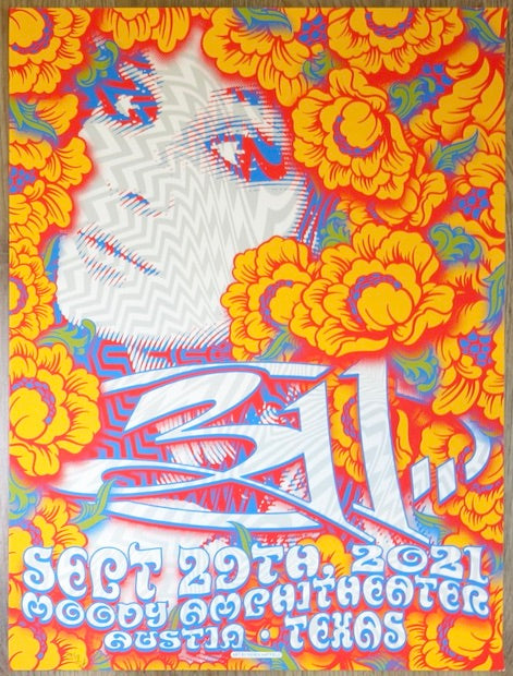 2021 311 - Austin Silkscreen Concert Poster by Derek Hatfield