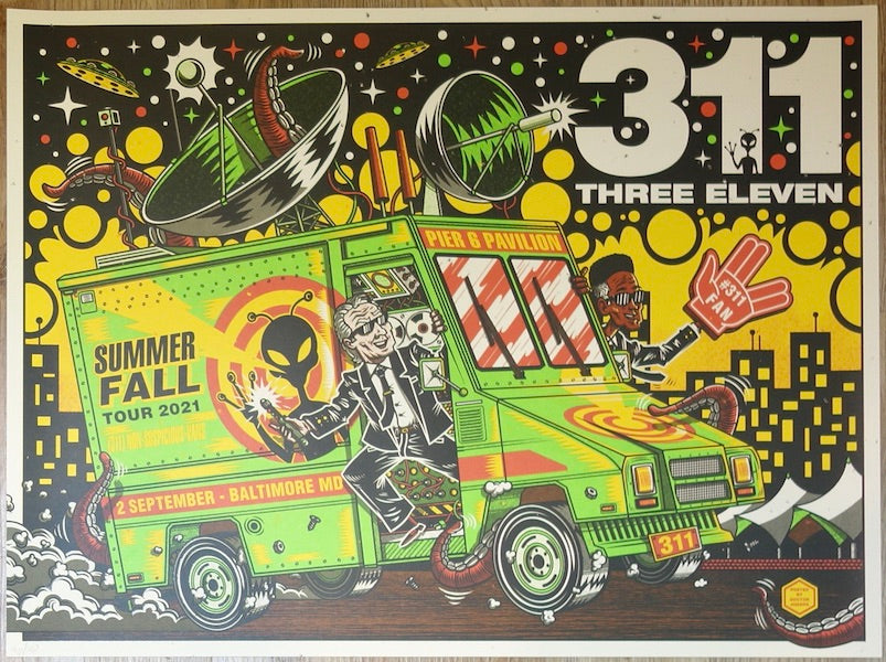 2021 311 - Baltimore Silkscreen Concert Poster by Doctor Juanpa