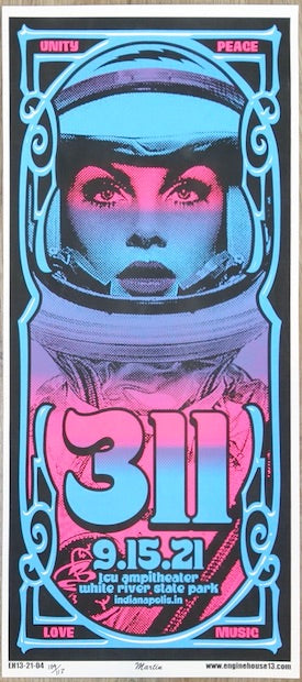 2021 311 - Indianapolis Silkscreen Concert Poster by Mike Martin