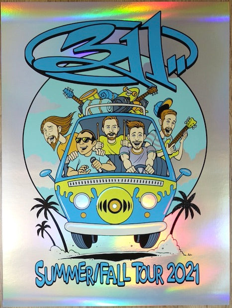 2021 311 - Summer/Fall Tour Foil Variant Concert Poster by Brandon Heart
