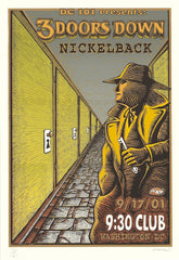 2001 3 Doors Down & Nickelback - DC Silkscreen Concert Poster by Emek