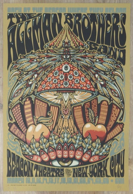 2011 Allman Brothers Band - NYC Silkscreen Concert Poster by Jeff Wood