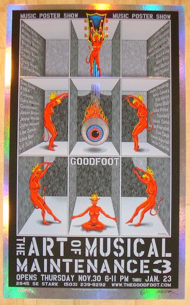 2006 Art of Musical Maintenance 3 - Portland Foil Variant Art Show Poster Emek