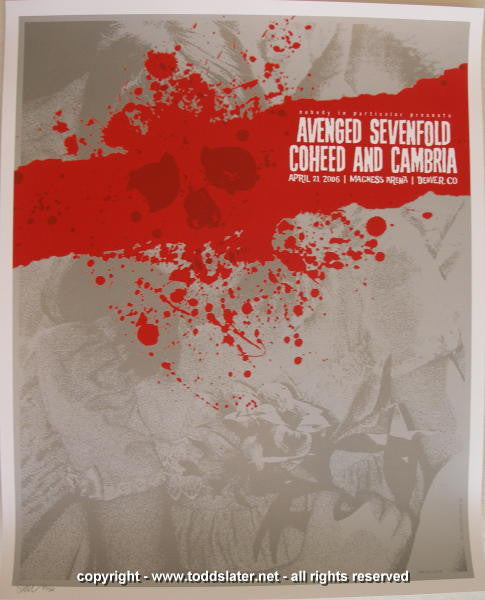 2006 Coheed & Cambria w/ Avenged Sevenfold - Denver Concert Poster 2006 Coheed & Cambria w/ Avenged Sevenfold - Denver Concert Poster