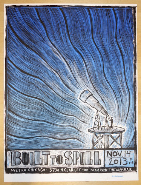 2013 Built To Spill - Chicago Silkscreen Concert Poster by Dan Grzeca