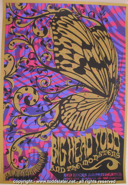 2007 Big Head Todd - Red Rocks Silkscreen Concert Poster by Todd 2007 Big Head Todd - Red Rocks Silkscreen Concert Poster by Todd
