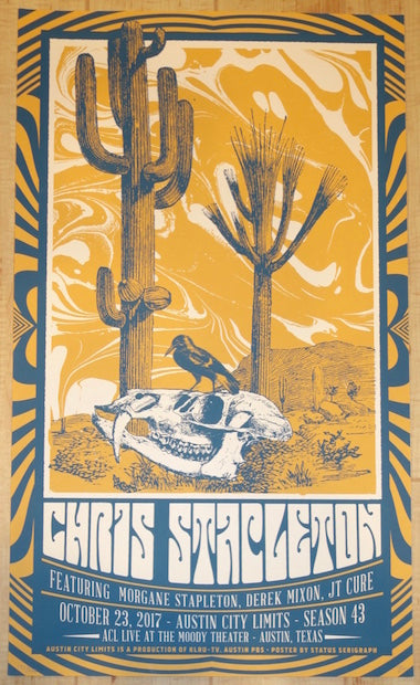 2017 Chris Stapleton - Austin Silkscreen Concert Poster by Status Serigraph