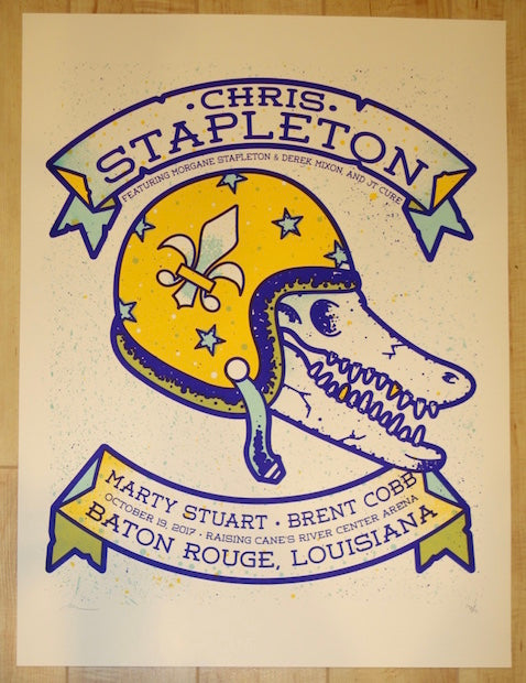 2017 Chris Stapleton - Baton Rouge Silkscreen Concert Poster by Andy Vastagh