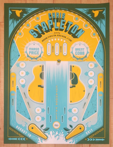 2017 Chris Stapleton - Cuyahoga Silkscreen Concert Poster by Matt Fleming