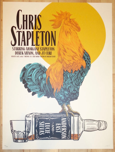2017 Chris Stapleton - Fresno Silkscreen Concert Poster by John Vogl