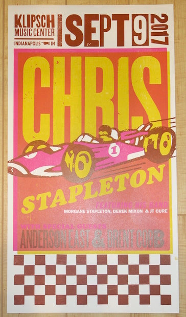 2017 Chris Stapleton - Indianapolis Letterpress Concert Poster by Brad Vetter