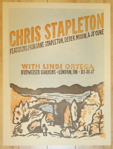 2017 Chris Stapleton - London, ON Letterpress Concert Poster by Carl Carbonell