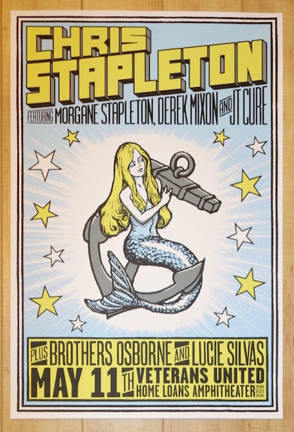 2017 Chris Stapleton - Virginia Beach Silkscreen Concert Poster by Mike King