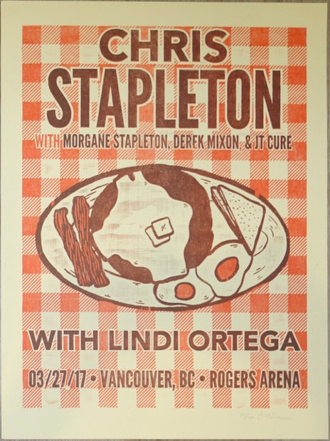 2017 Chris Stapleton - Vancouver Letterpress Concert Poster by Carl Carbonell