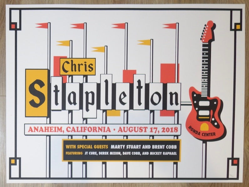 2018 Chris Stapleton - Anaheim Silkscreen Concert Poster by Nick Van Berkum