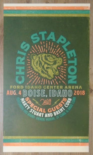 2018 Chris Stapleton - Boise Letterpress Concert Poster by Brad Vetter