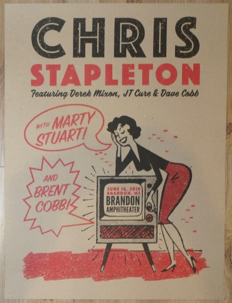 2018 Chris Stapleton - Brandon Silkscreen Concert Poster by Carl Carbonell