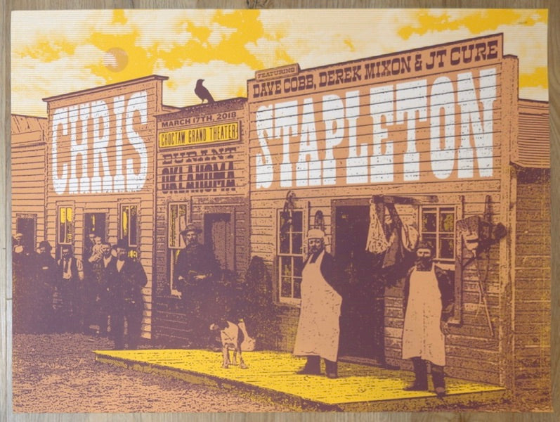 2018 Chris Stapleton - Durant Silkscreen Concert Poster by Jose Garcia