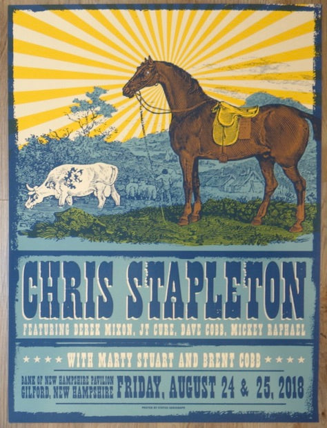 2018 Chris Stapleton - Gilford Silkscreen Concert Poster by Status Serigraph
