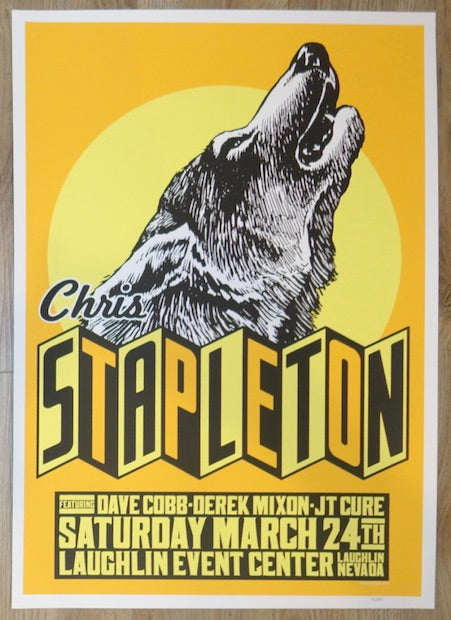 2018 Chris Stapleton - Laughlin Silkscreen Concert Poster by Mike King