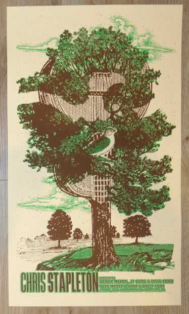 2018 Chris Stapleton - Mansfield Silkscreen Concert Poster by Andy Vastagh