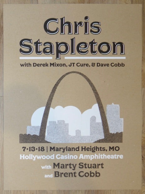 2018 Chris Stapleton - Maryland Heights Silkscreen Concert Poster by Carl Carbonell