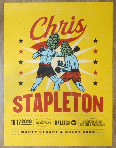 2018 Chris Stapleton - Raleigh Silkscreen Concert Poster by Jose Garcia