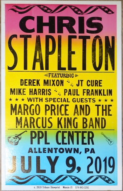 2019 Chris Stapleton - Allentown Letterpress Concert Poster by Tribune Showprint